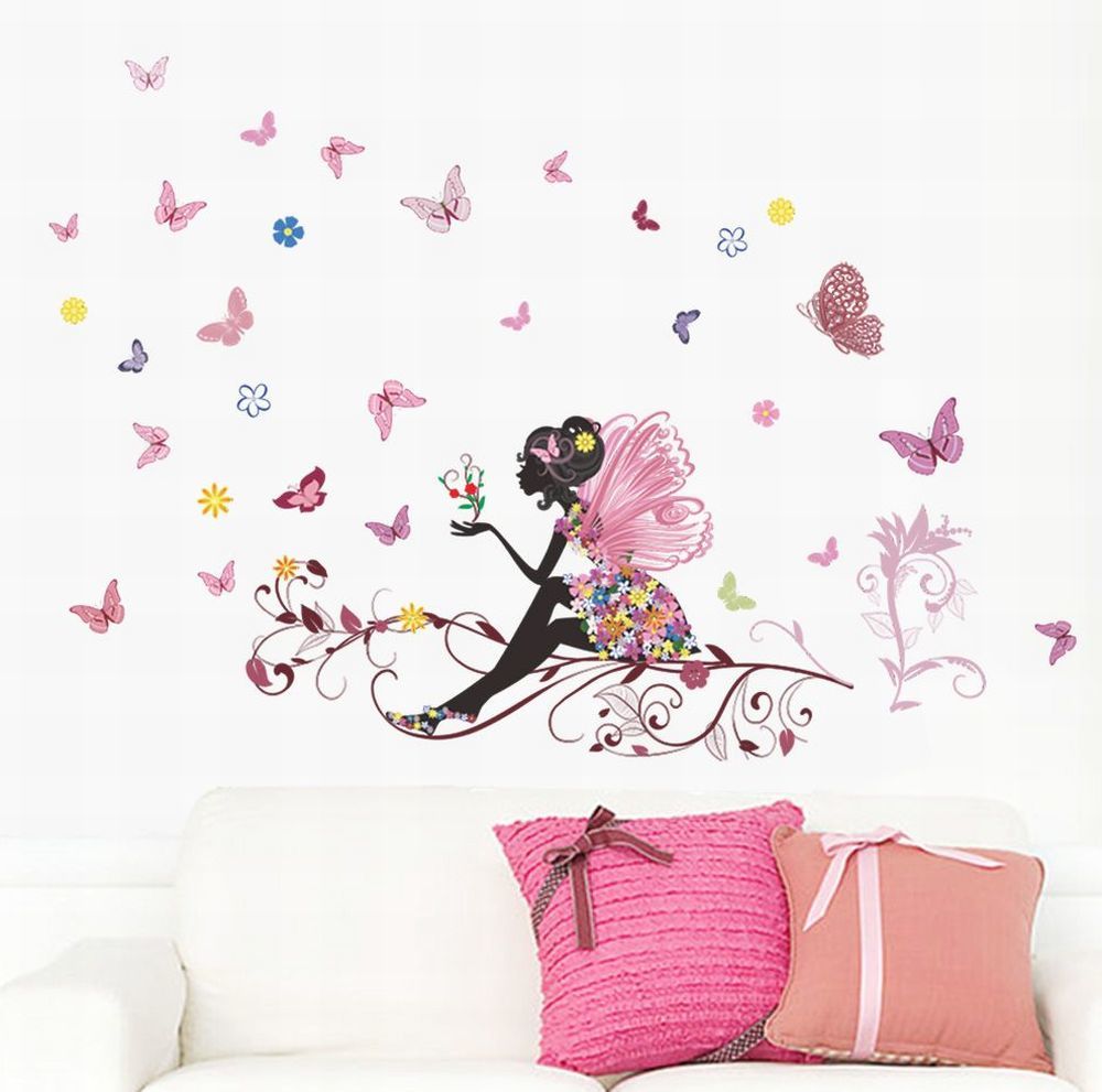 Club Forest ウォールステッカー 壁紙シール 模様替え 室内装飾 インテリア 雑貨 リビング 寝室 子供部屋 キュート 可愛い 花 女の子 蝶々 チョウ ちょう