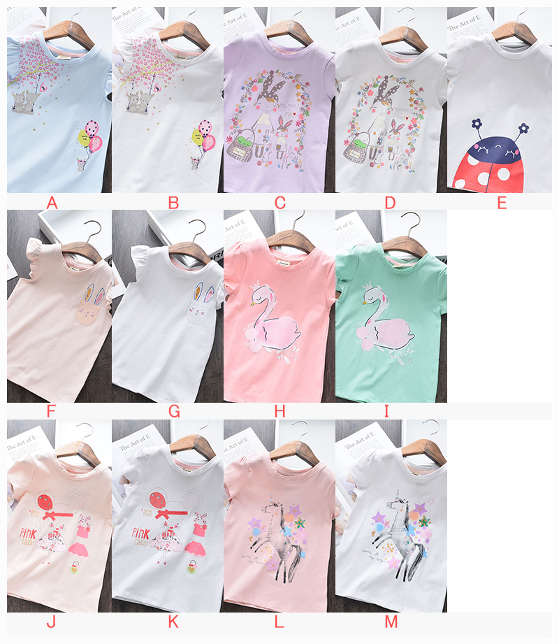 Club Forest Tシャツ 半袖 キッズ服 子供服 キッズウェア 丸首 フレンチスリーブ ウサギ ラビット ネズミ スワン 白鳥 風船 花 イラスト バルーン ピンク ミントグリーン 白 バリエーション夏 かわいい おしゃれ カジュアル 女の子 110cm 150cm